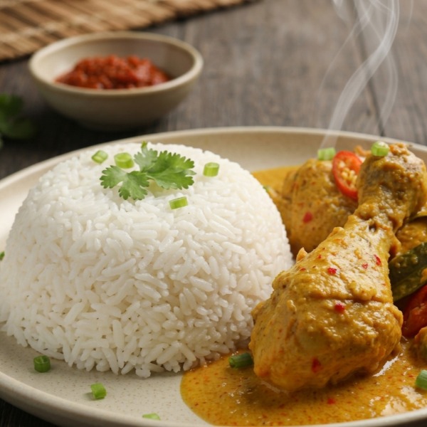 Nasi Putih Ayam Masak Lemak